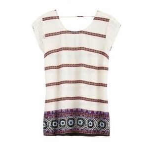 Daniel Rainn Mezzate Lace Sleeve Top